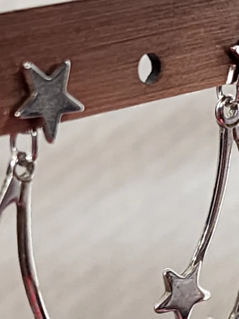 Avon Vintage Silver Tone Double Shooting Star Dangle with Star Stud Earrings